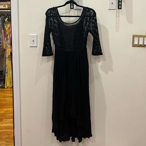 Free People Long Black Lace Dress NWT